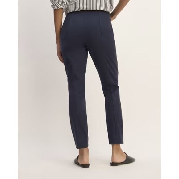 Everlane Womens The Bi-Stretch Work Pant Side Zip Mid Rise Navy Blue Size 0 NEW - Picture 3 of 12